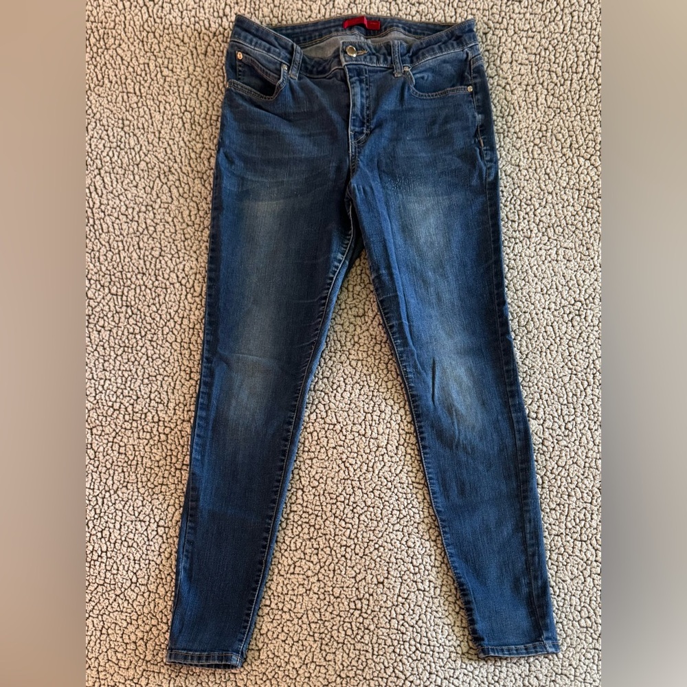 Women's Jennifer Lopez Skinny Jeans Mid Rise Medium Wash Blue Pants Size 12 VGUC